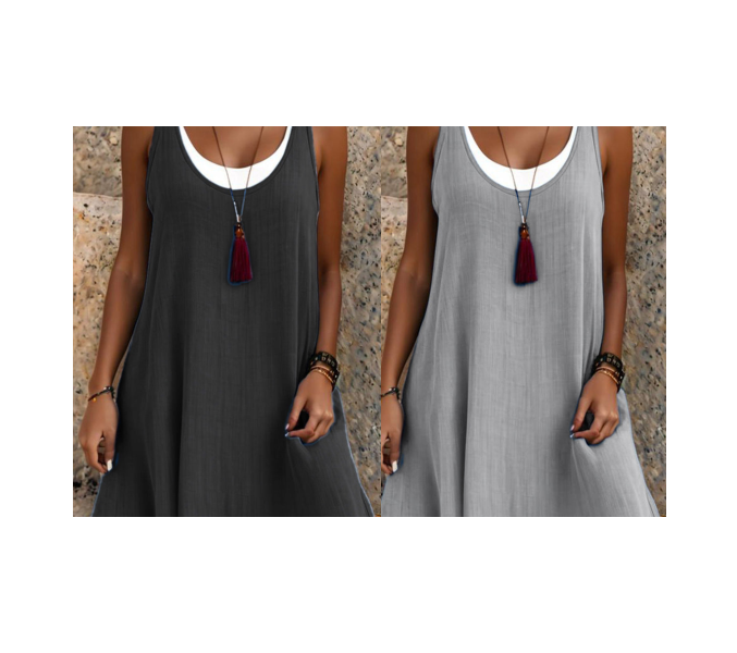 ⏰Último día de rebajas: 55% de descuento 💃Vestido camisero de dos piezas holgado y sin mangas para mujer