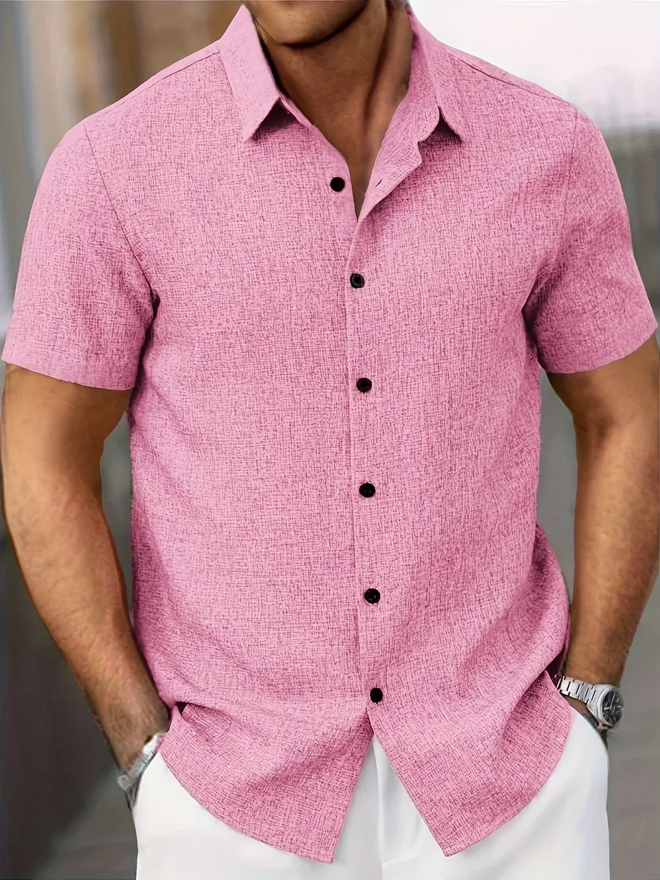 Azel | Camisa ligera de manga corta en mezcla de lino