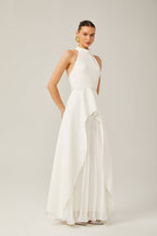 Inés vestido largo halterneck por capas