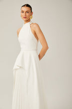 Inés vestido largo halterneck por capas