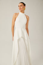 Inés vestido largo halterneck por capas