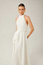 Inés vestido largo halterneck por capas