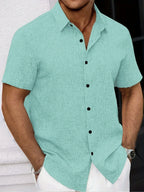 Azel | Camisa ligera de manga corta en mezcla de lino
