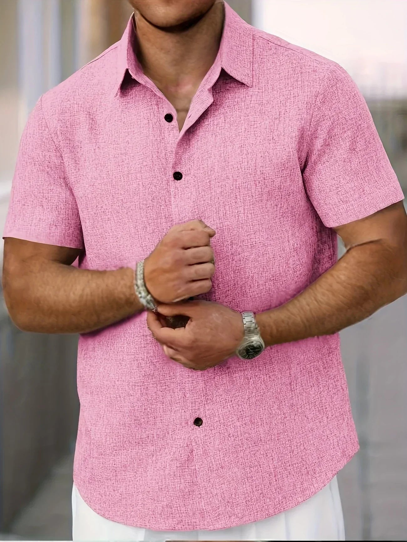 Azel | Camisa ligera de manga corta en mezcla de lino