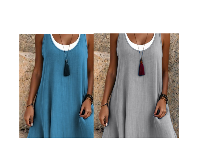 ⏰Último día de rebajas: 55% de descuento 💃Vestido camisero de dos piezas holgado y sin mangas para mujer