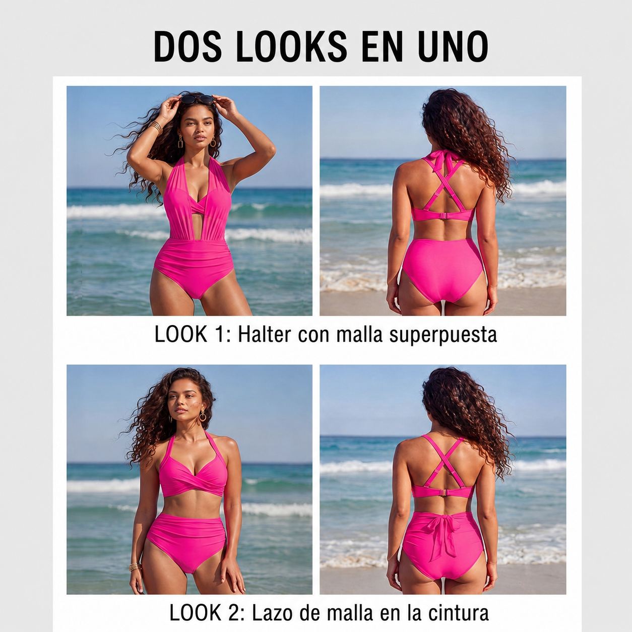 Sabine | Bikini 2 en 1 de Talle Alto con Control de Abdomen