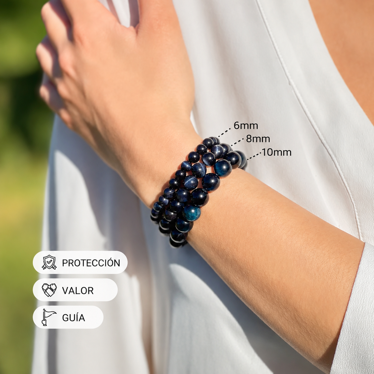 Pulsera «Ángel de la guarda» con ojo de halcón