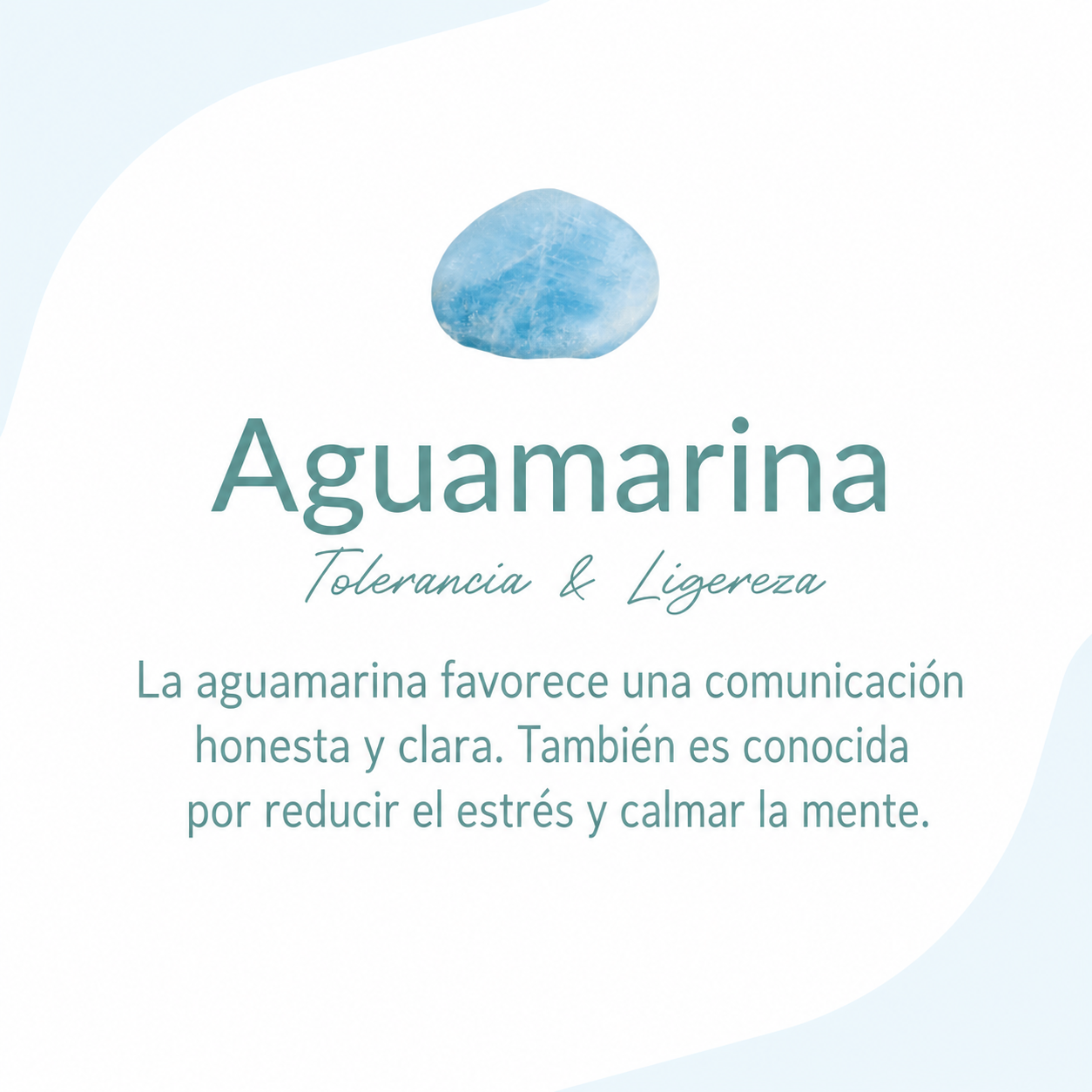 Anillo ajustable «Cristal de mar» de aguamarina