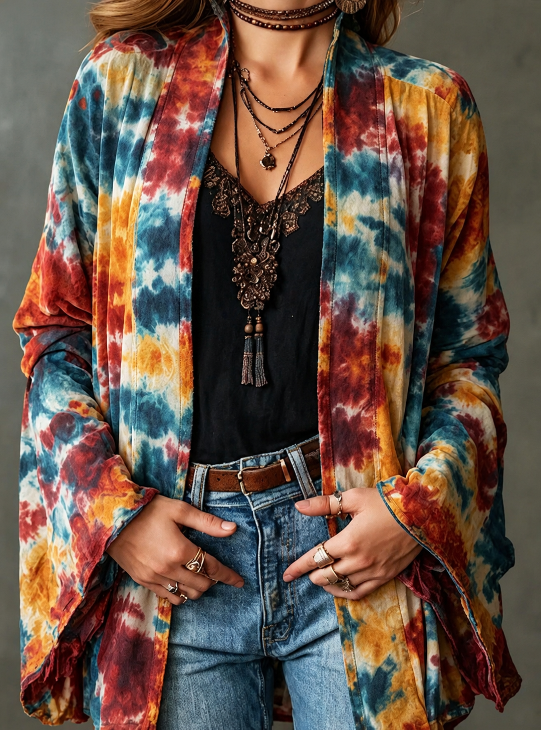 CHAQUETA BOHO DE FRANELA PARA MUJER