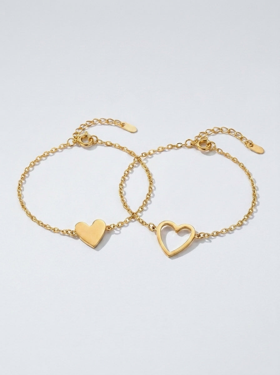 Pulseras con corazones para madre e hija