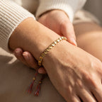 Pulsera tibetana de cuentas de cobre