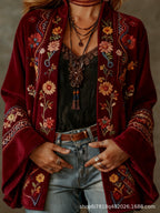 CHAQUETA BOHO DE FRANELA PARA MUJER