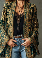 CHAQUETA BOHO DE FRANELA PARA MUJER