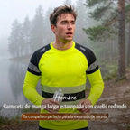 🏃‍♂️ Camiseta deportiva de manga larga para hombre – absorbe la humedad, con estampado discreto, para días activos