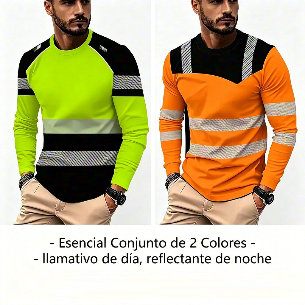 🏃‍♂️ Camiseta deportiva de manga larga para hombre – absorbe la humedad, con estampado discreto, para días activos