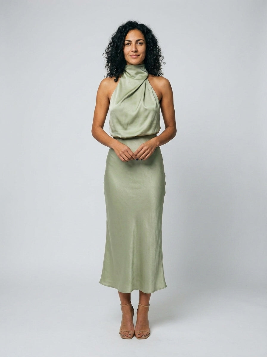 Carmina | Vestido largo con cuello halter