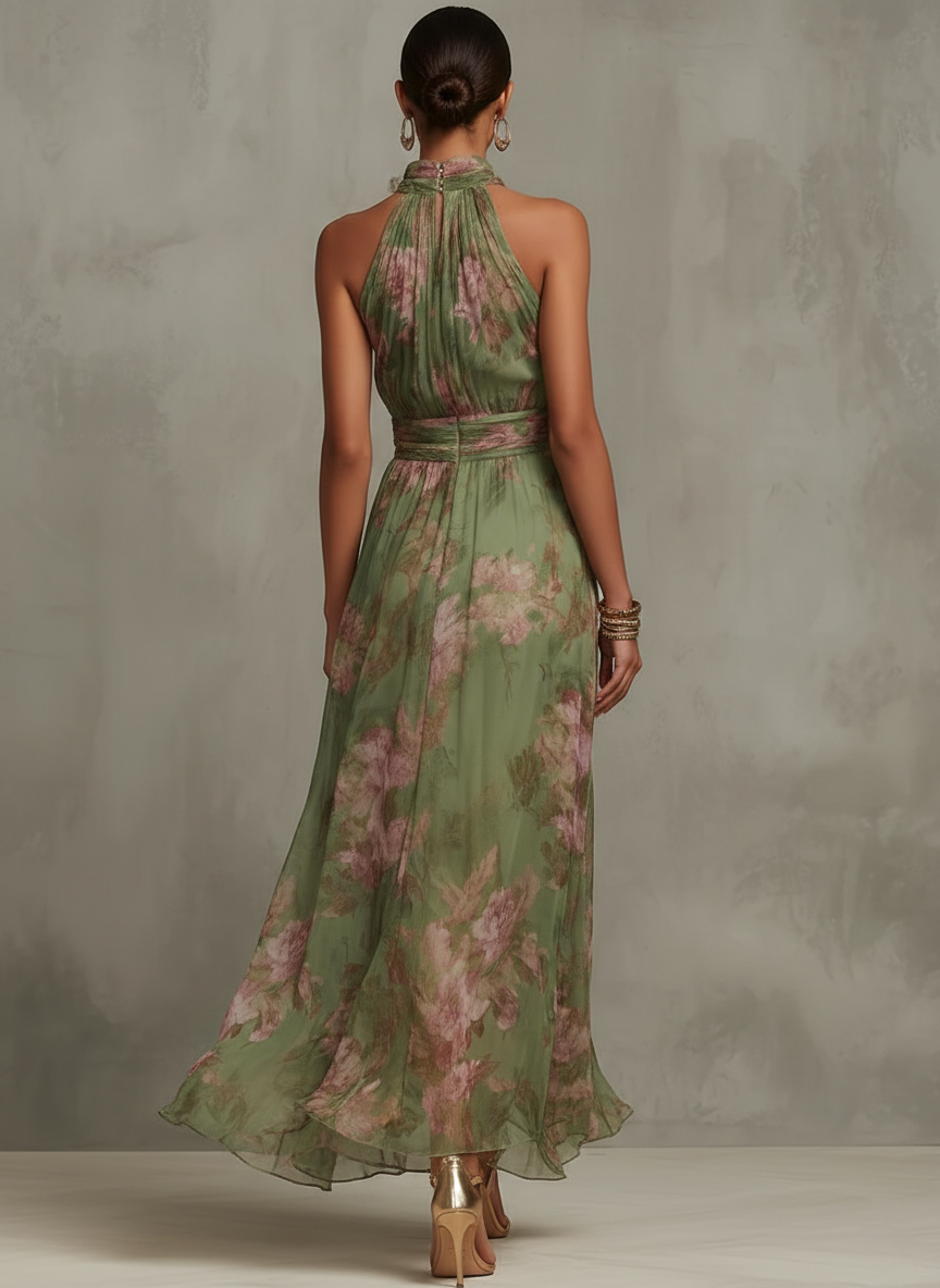 Livie | Maxivestido floral con cuello halter