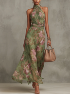 Livie | Maxivestido floral con cuello halter