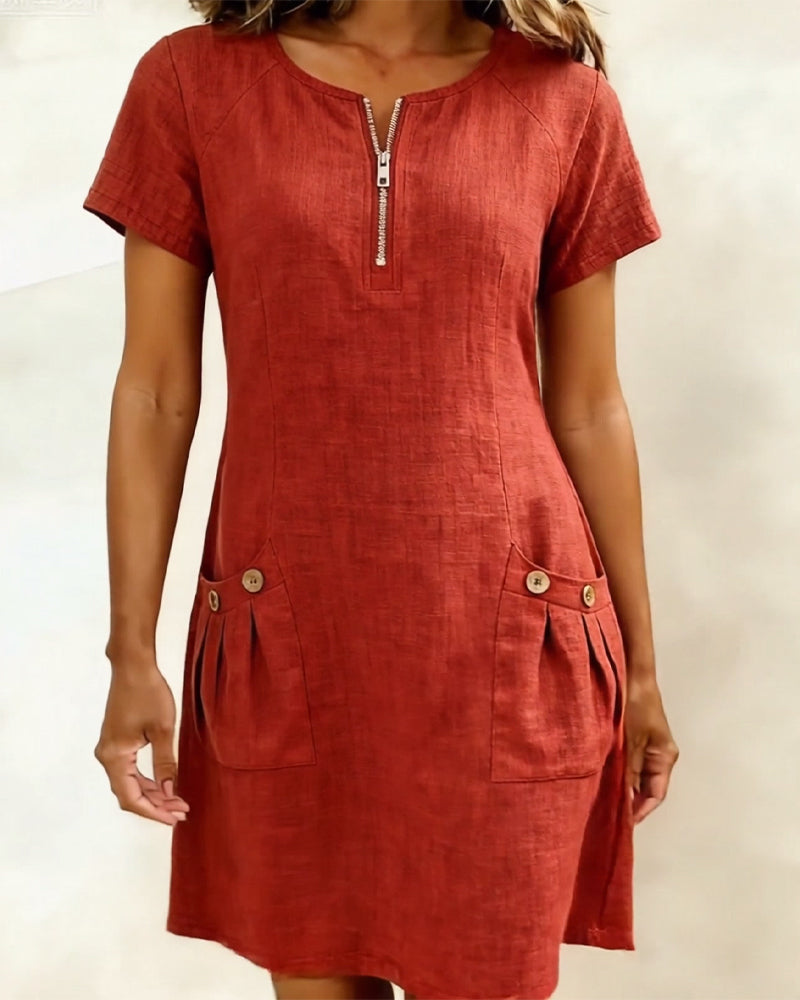 Victorielle Nova® | Vestido de algodón con cremallera