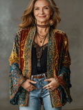 CHAQUETA BOHO DE FRANELA PARA MUJER