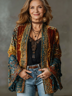 CHAQUETA BOHO DE FRANELA PARA MUJER