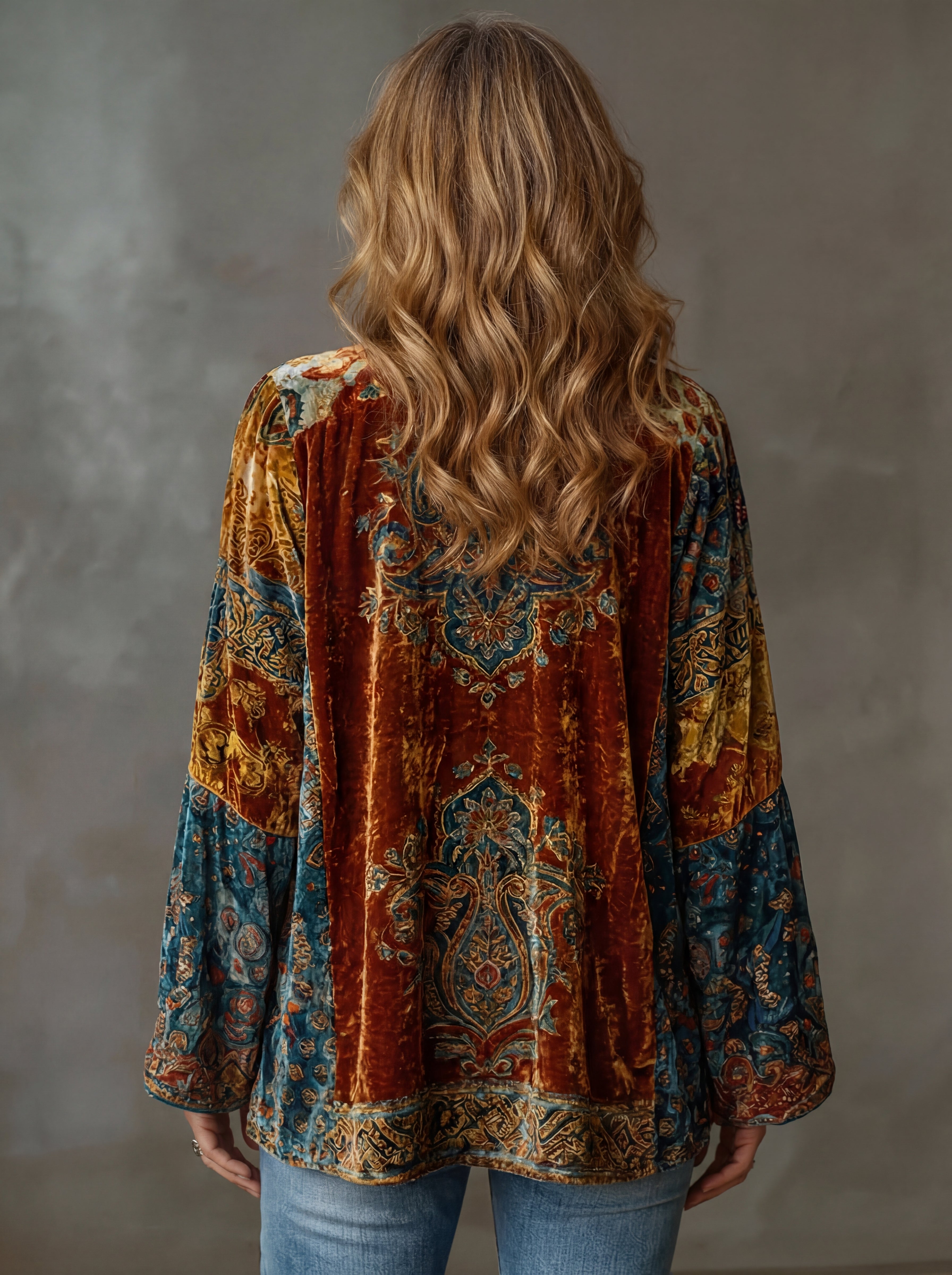CHAQUETA BOHO DE FRANELA PARA MUJER