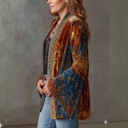 CHAQUETA BOHO DE FRANELA PARA MUJER