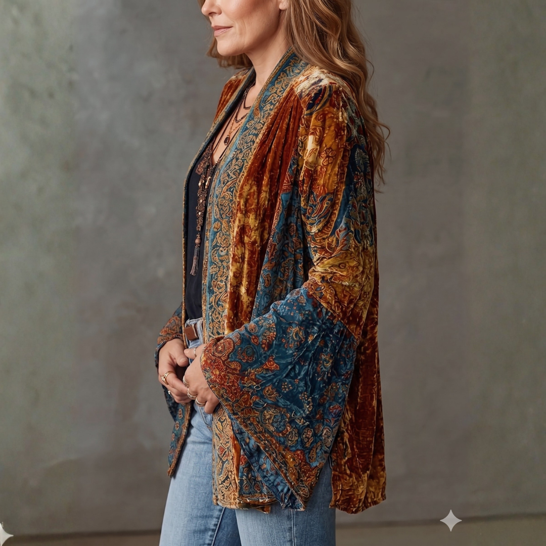 CHAQUETA BOHO DE FRANELA PARA MUJER