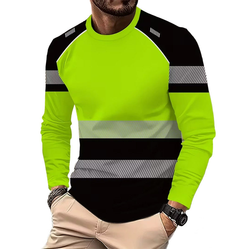 🏃‍♂️ Camiseta deportiva de manga larga para hombre – absorbe la humedad, con estampado discreto, para días activos