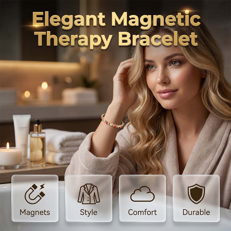 💎 ¡50% DESCUENTO! ✨ Pulsera magnética moderna – Strass, oro/plata & diseño de bienestar – Ajustable & elegante – perfecta para uso diario o como un regalo especial 💫