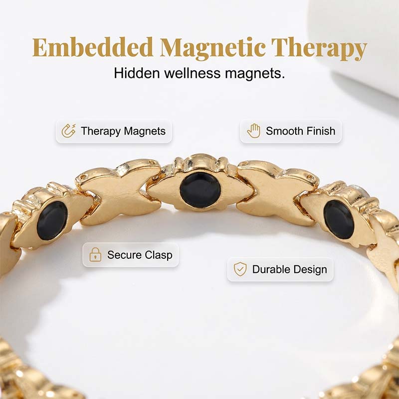 💎 ¡50% DESCUENTO! ✨ Pulsera magnética moderna – Strass, oro/plata & diseño de bienestar – Ajustable & elegante – perfecta para uso diario o como un regalo especial 💫