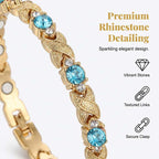 💎 ¡50% DESCUENTO! ✨ Pulsera magnética moderna – Strass, oro/plata & diseño de bienestar – Ajustable & elegante – perfecta para uso diario o como un regalo especial 💫