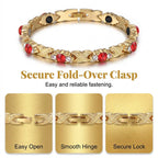 💎 ¡50% DESCUENTO! ✨ Pulsera magnética moderna – Strass, oro/plata & diseño de bienestar – Ajustable & elegante – perfecta para uso diario o como un regalo especial 💫