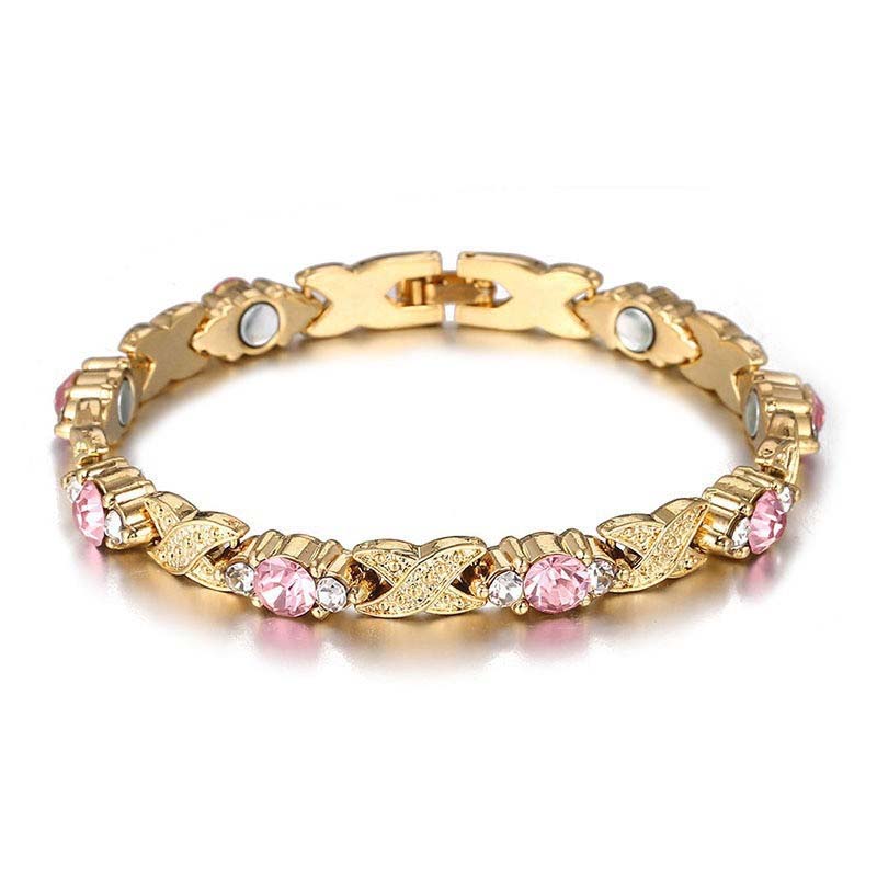 💎 ¡50% DESCUENTO! ✨ Pulsera magnética moderna – Strass, oro/plata & diseño de bienestar – Ajustable & elegante – perfecta para uso diario o como un regalo especial 💫