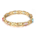 💎 ¡50% DESCUENTO! ✨ Pulsera magnética moderna – Strass, oro/plata & diseño de bienestar – Ajustable & elegante – perfecta para uso diario o como un regalo especial 💫