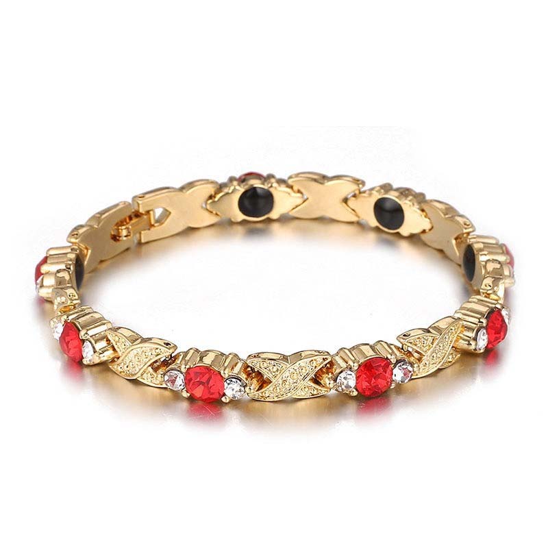 💎 ¡50% DESCUENTO! ✨ Pulsera magnética moderna – Strass, oro/plata & diseño de bienestar – Ajustable & elegante – perfecta para uso diario o como un regalo especial 💫