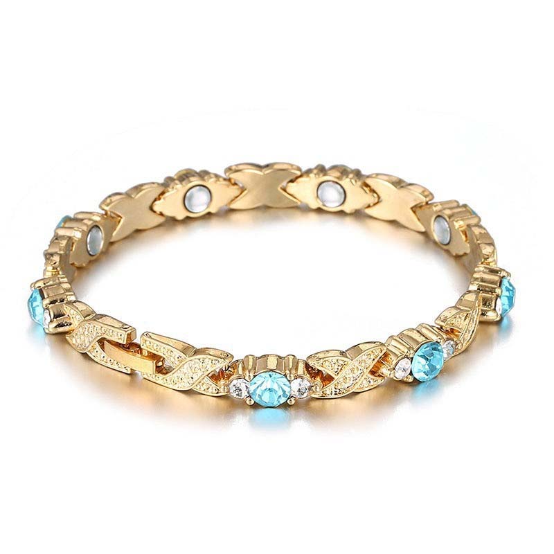 💎 ¡50% DESCUENTO! ✨ Pulsera magnética moderna – Strass, oro/plata & diseño de bienestar – Ajustable & elegante – perfecta para uso diario o como un regalo especial 💫