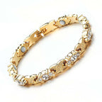 💎 ¡50% DESCUENTO! ✨ Pulsera magnética moderna – Strass, oro/plata & diseño de bienestar – Ajustable & elegante – perfecta para uso diario o como un regalo especial 💫