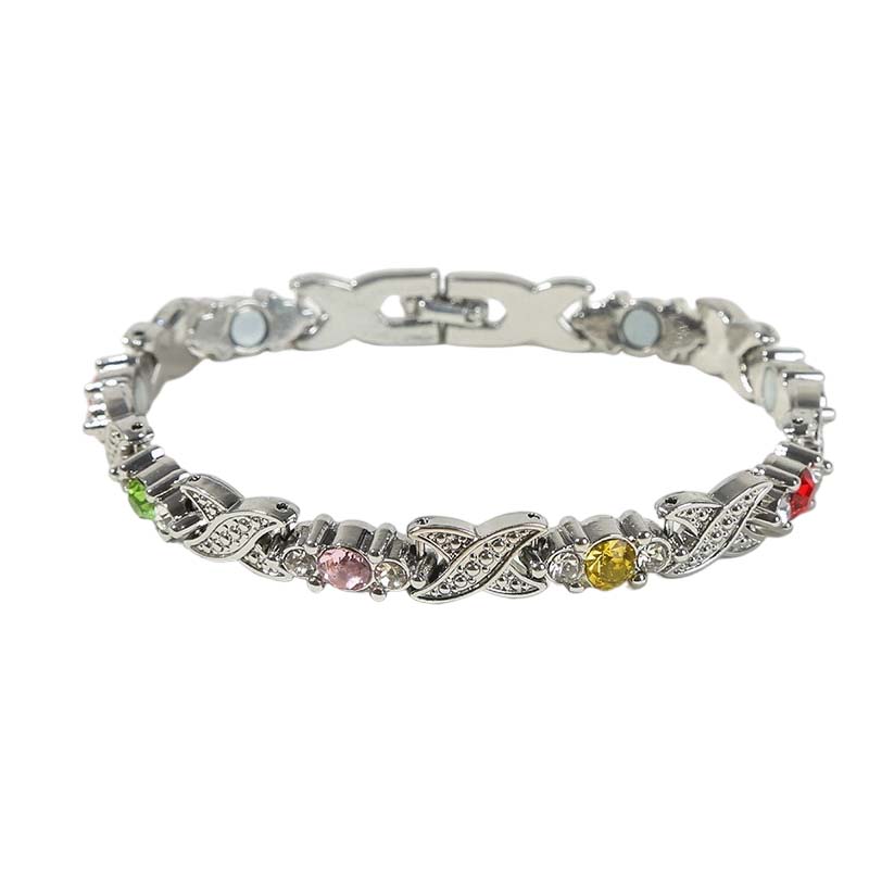 💎 ¡50% DESCUENTO! ✨ Pulsera magnética moderna – Strass, oro/plata & diseño de bienestar – Ajustable & elegante – perfecta para uso diario o como un regalo especial 💫