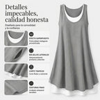 ⏰Último día de rebajas: 55% de descuento 💃Vestido camisero de dos piezas holgado y sin mangas para mujer