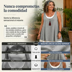⏰Último día de rebajas: 55% de descuento 💃Vestido camisero de dos piezas holgado y sin mangas para mujer